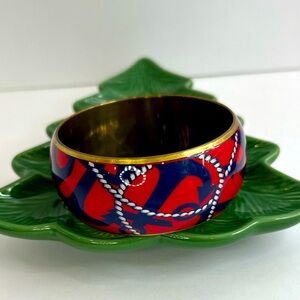 Nautical anchor themed red and blue bracelet. Costume piece.